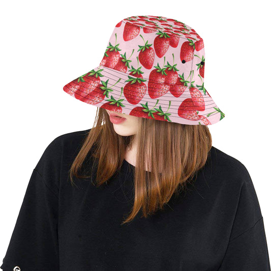Strawberry Pattern Print Design SB03 Unisex Bucket Hat