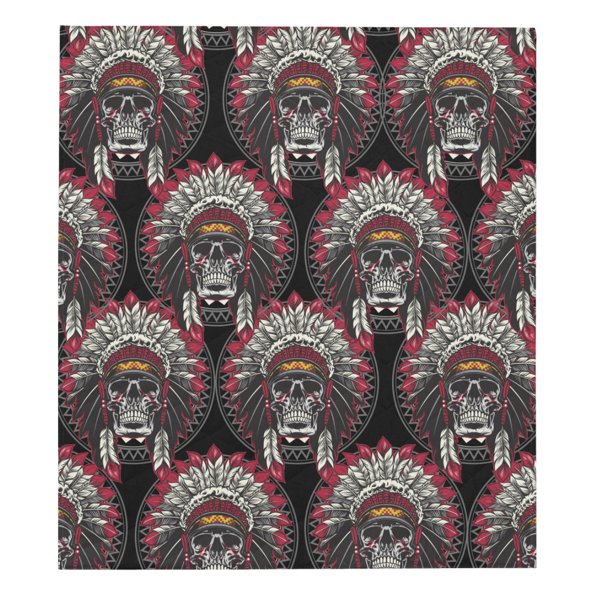 Native Indian Skull Premium Quilt