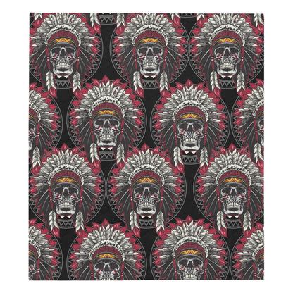 Native Indian Skull Premium Quilt