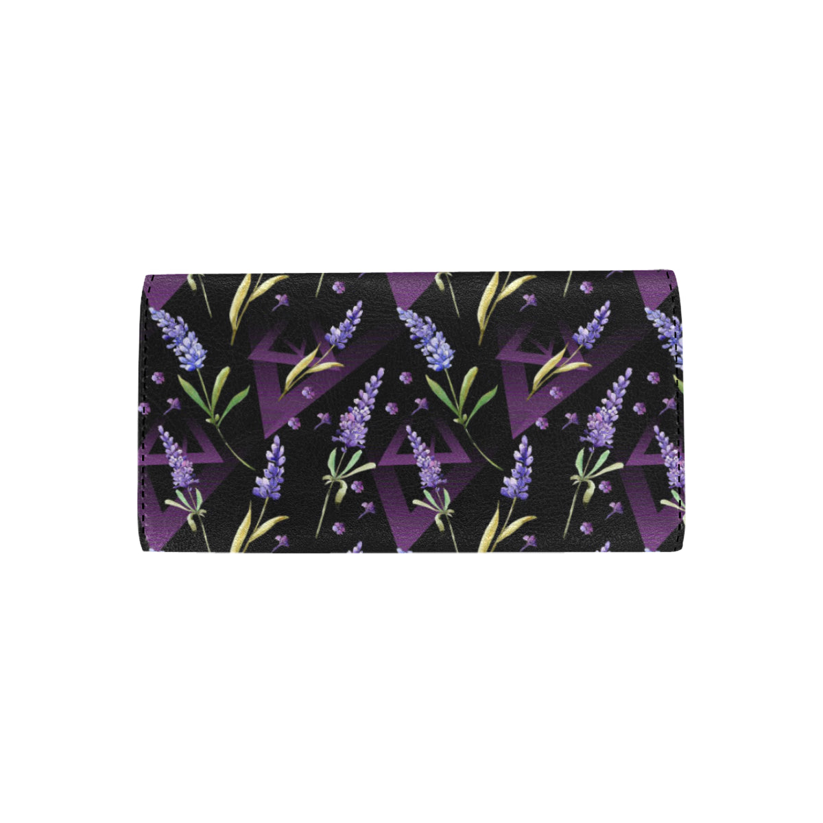 Lavender Pattern Print Design LV07 Women's Trifold Wallet