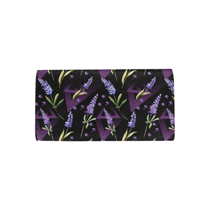 Lavender Pattern Print Design LV07 Women's Trifold Wallet
