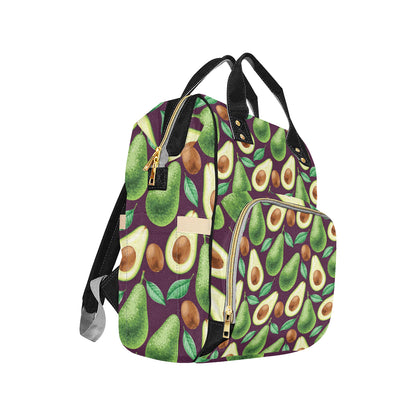 Avocado Pattern Print Design AC08 Diaper Bag Backpack