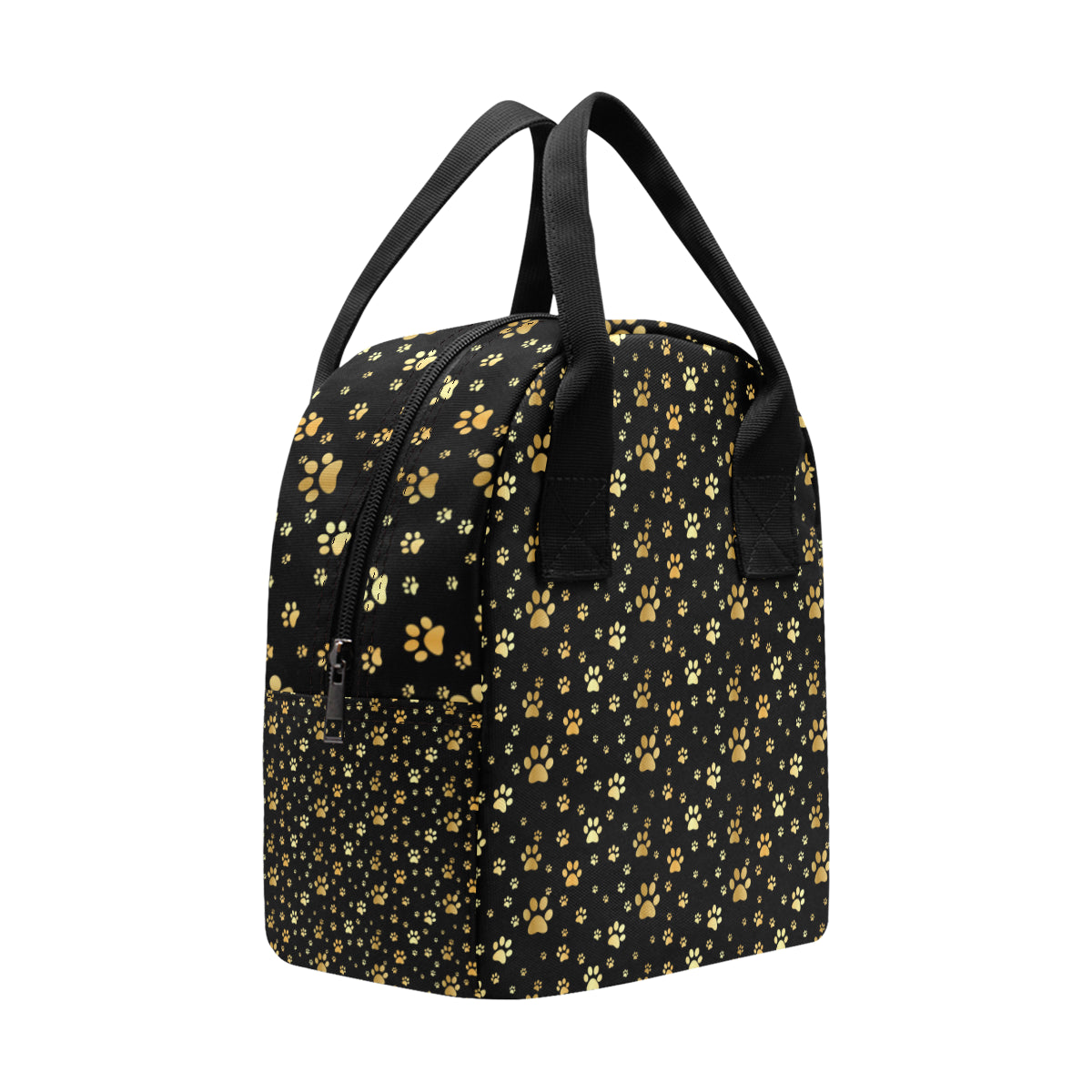 Paw Gold Print Insulated Lunch Bag