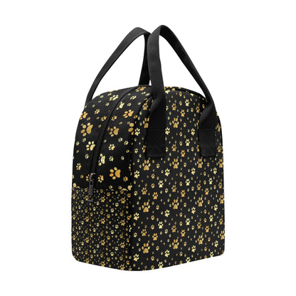 Paw Gold Print Insulated Lunch Bag