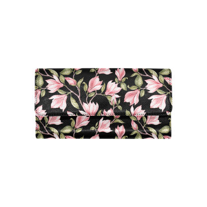 Magnolia Pattern Print Design MAG03 Women's Trifold Wallet
