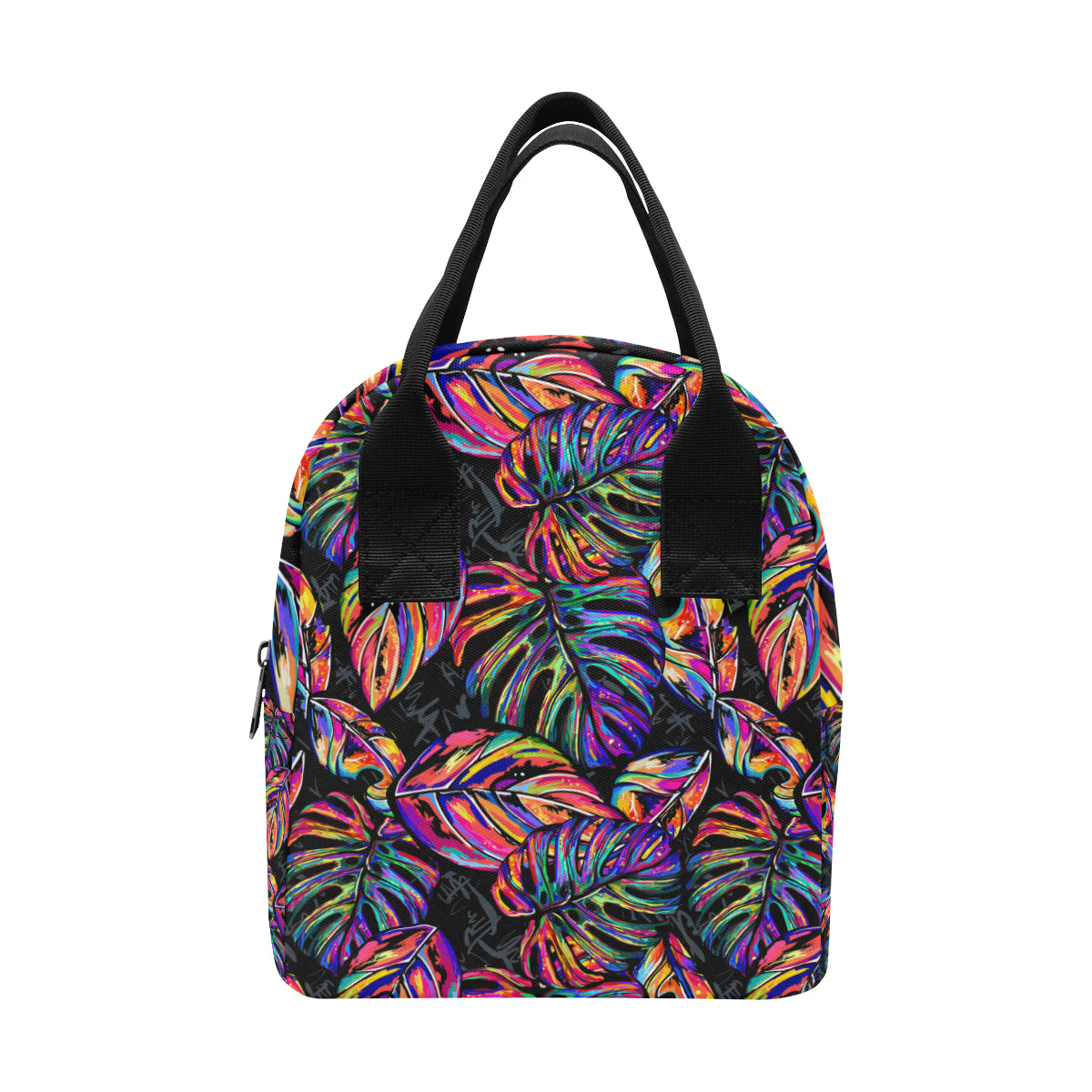 Neon Color Tropical Palm Leaves Insulated Lunch Bag