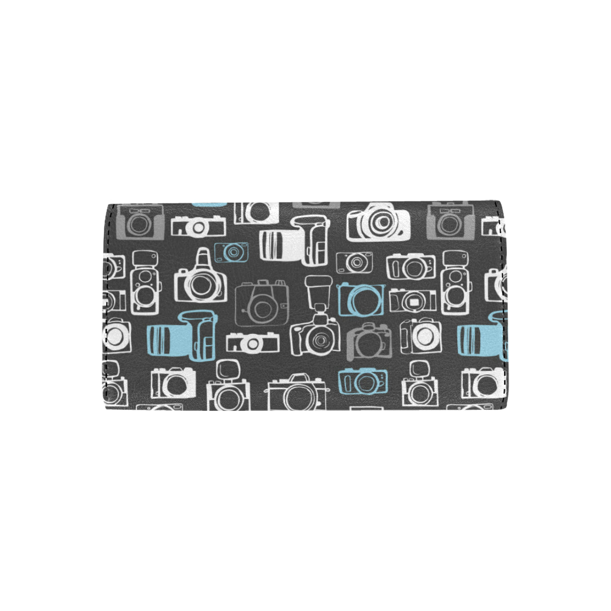 Camera Pattern Print Design 04 Women's Trifold Wallet