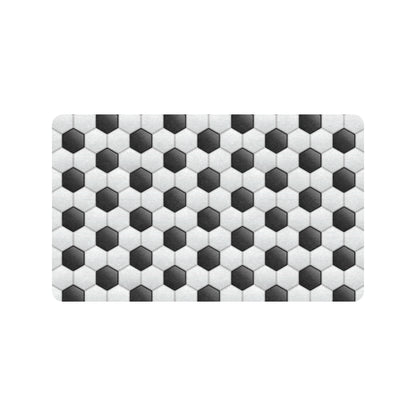 Soccer Ball Texture Print Pattern Rubber Doormat