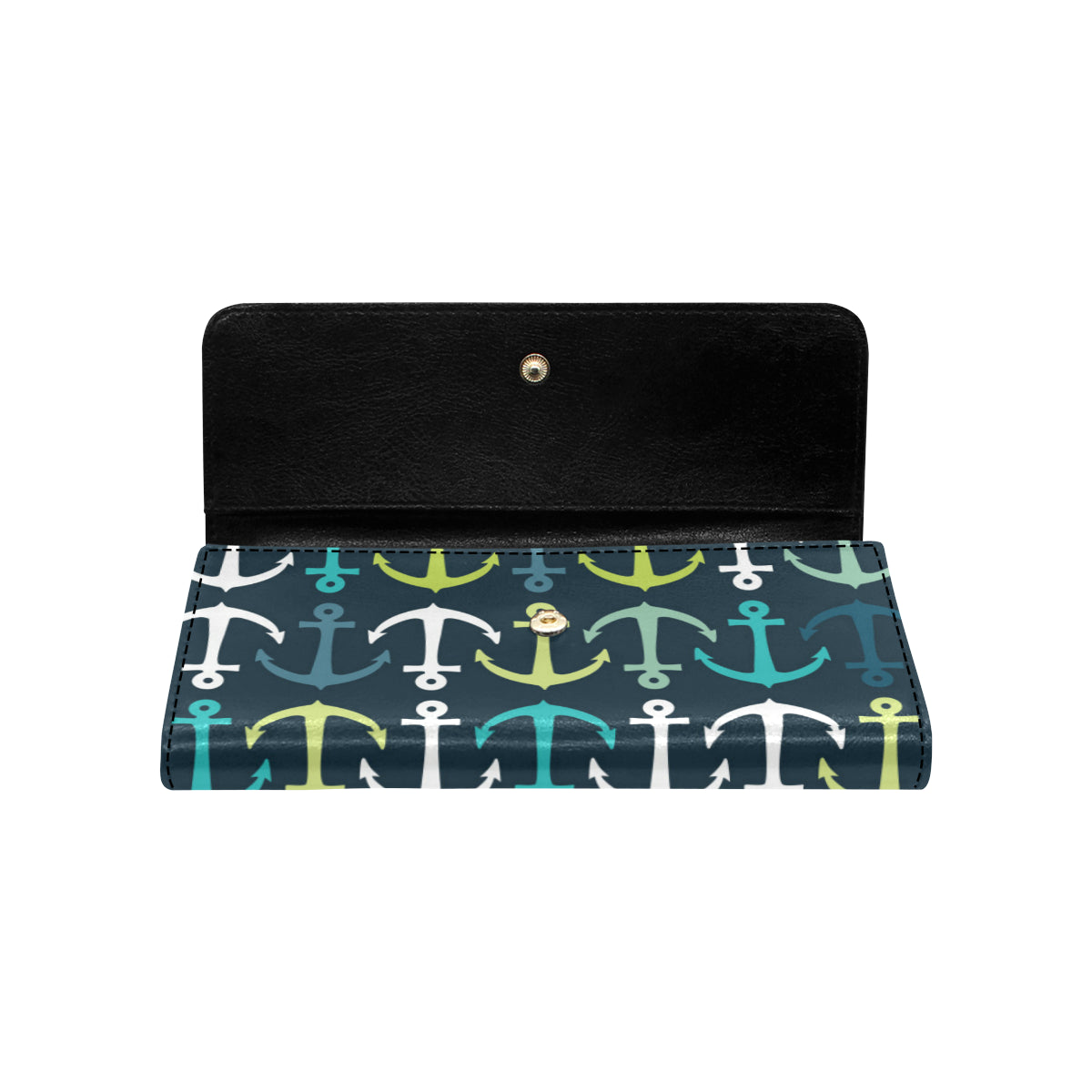 Anchor Pattern Print Design 03 Women's Trifold Wallet