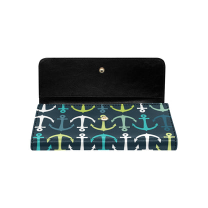 Anchor Pattern Print Design 03 Women's Trifold Wallet