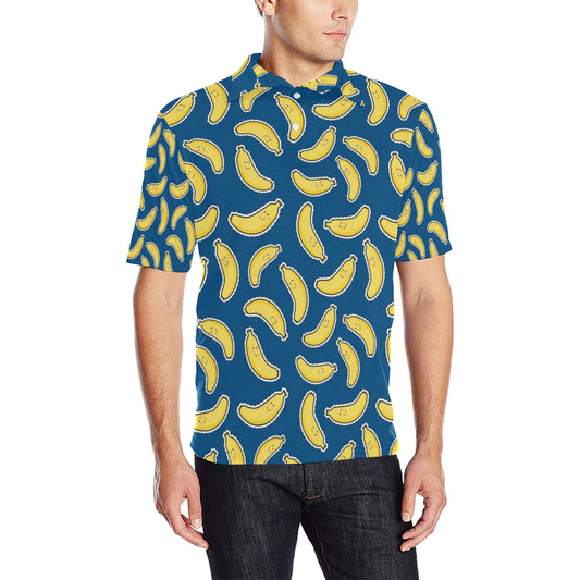 Banana Pattern Print Design BA03 Men Polo Shirt
