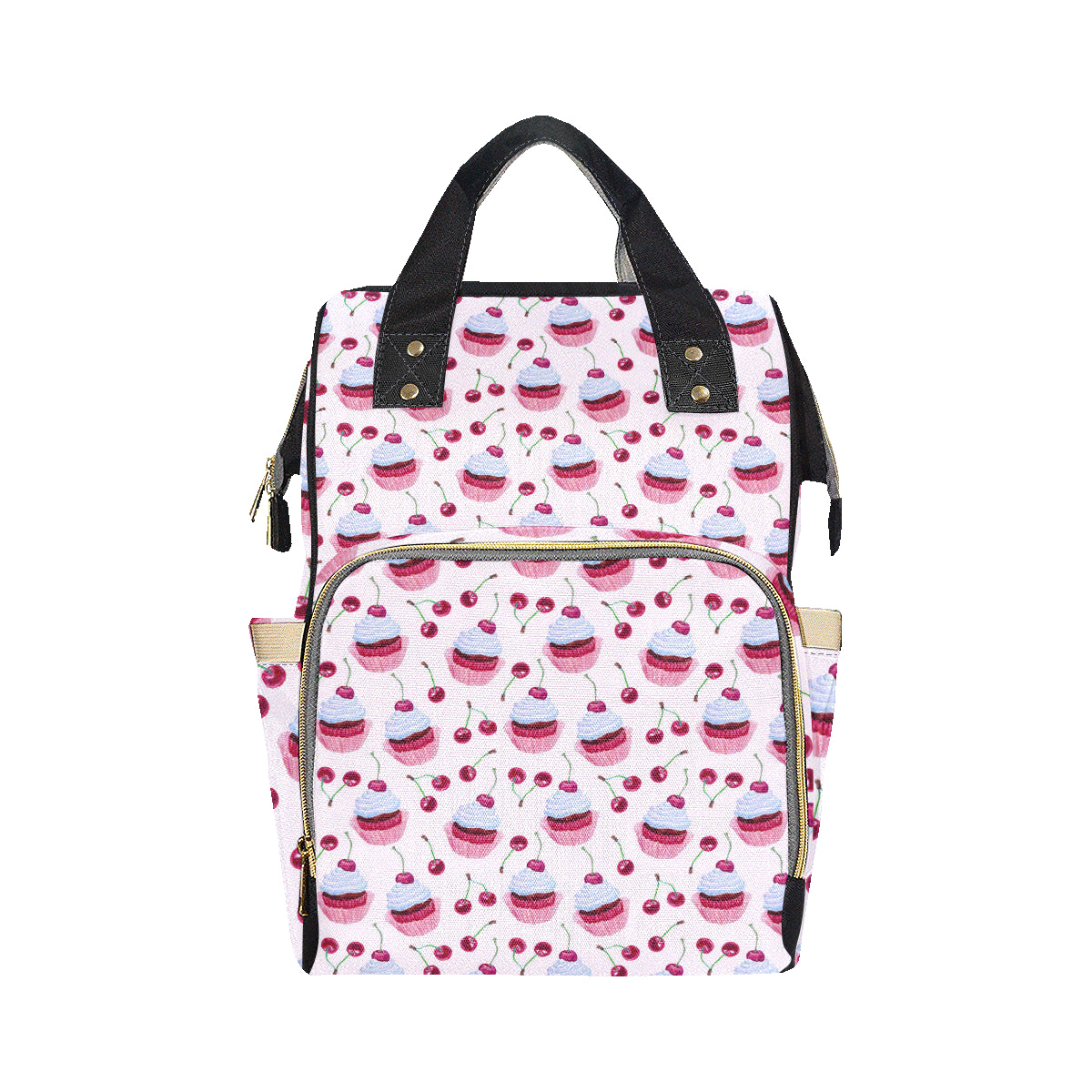 Cherry Cupcake Pink Pattern Diaper Bag Backpack