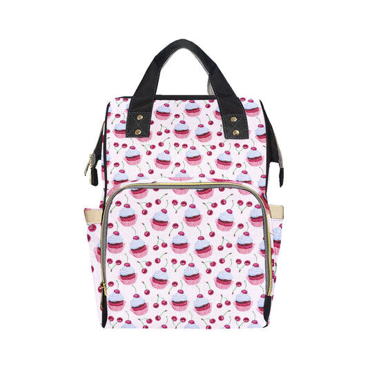 Cherry Cupcake Pink Pattern Diaper Bag Backpack