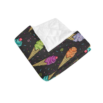 Ice Cream Pattern Print Design IC06 Premium Quilt