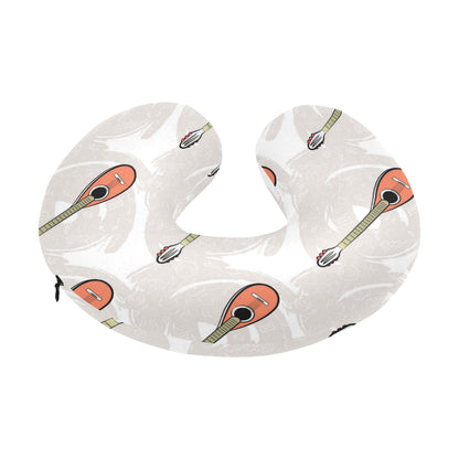 Mandolin Pattern Print Design 03 U-Shaped Travel Neck Pillow