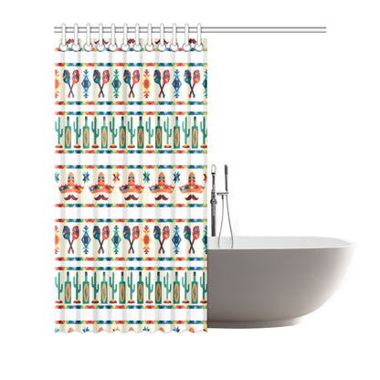 Maracas Mexican Pattern Print Design 01 Shower Curtain