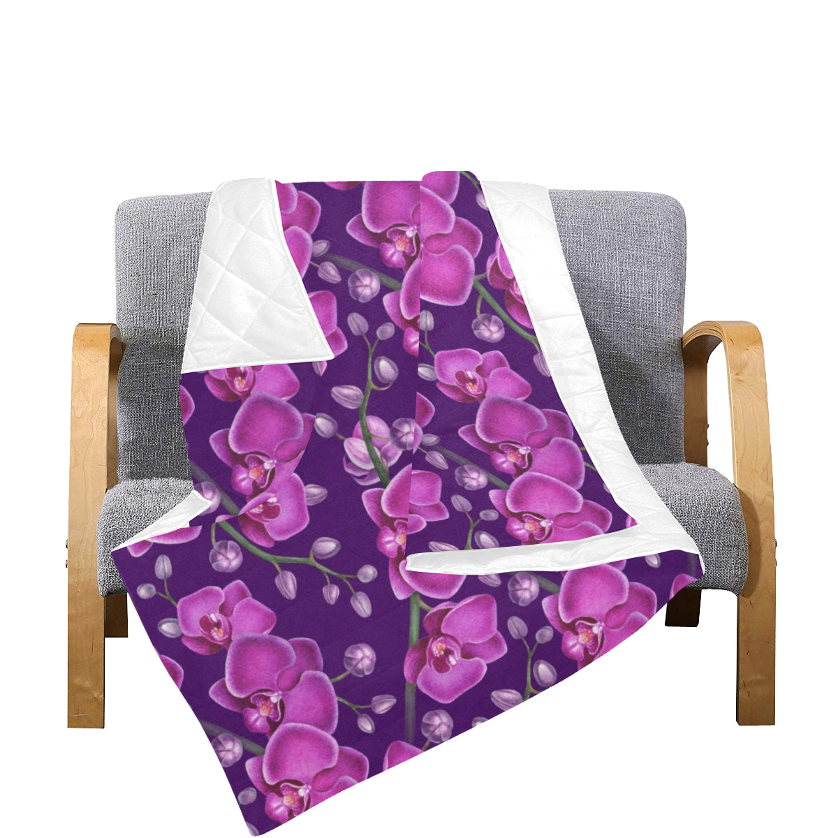 Orchid Pattern Print Design A03 Premium Quilt
