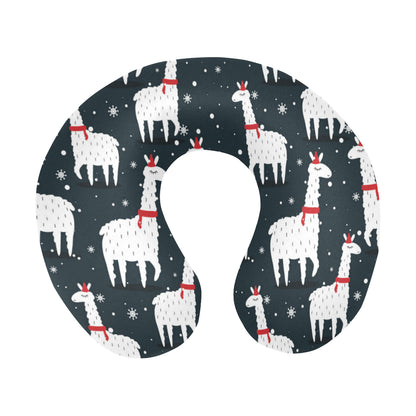 Alpaca Pattern Print Design 04 U-Shaped Travel Neck Pillow