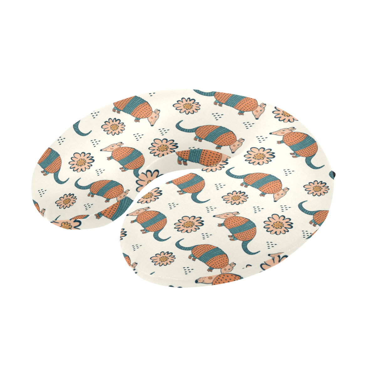 Armadillo Pattern Print Design 02 U-Shaped Travel Neck Pillow