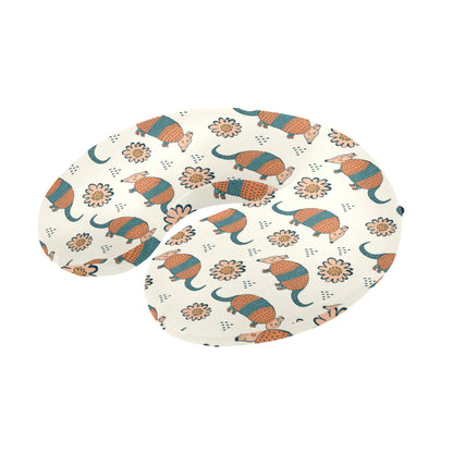 Armadillo Pattern Print Design 02 U-Shaped Travel Neck Pillow