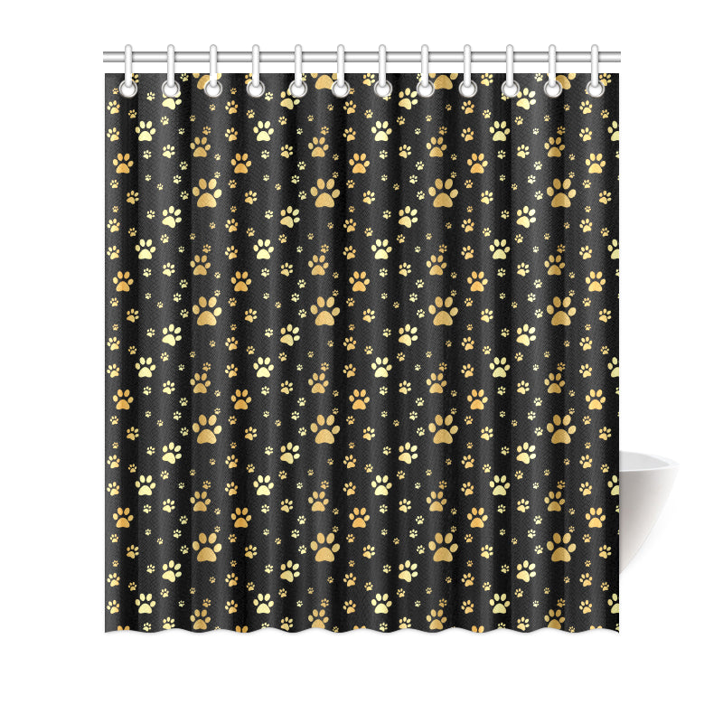 Paw Gold Print Shower Curtain
