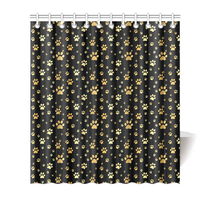 Paw Gold Print Shower Curtain