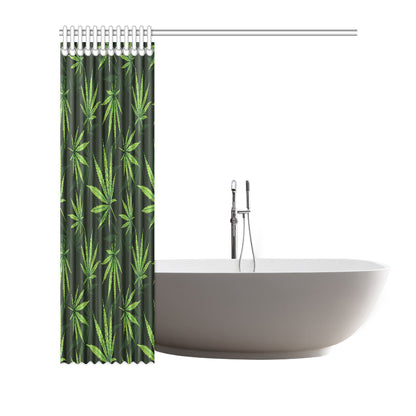 Pot Leaf Pattern Print Design A03 Shower Curtain