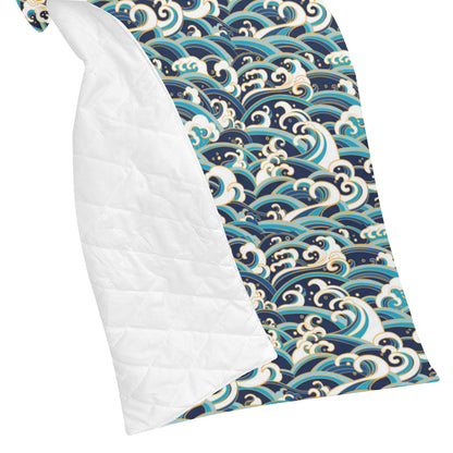 Surf Wave Pattern Premium Quilt