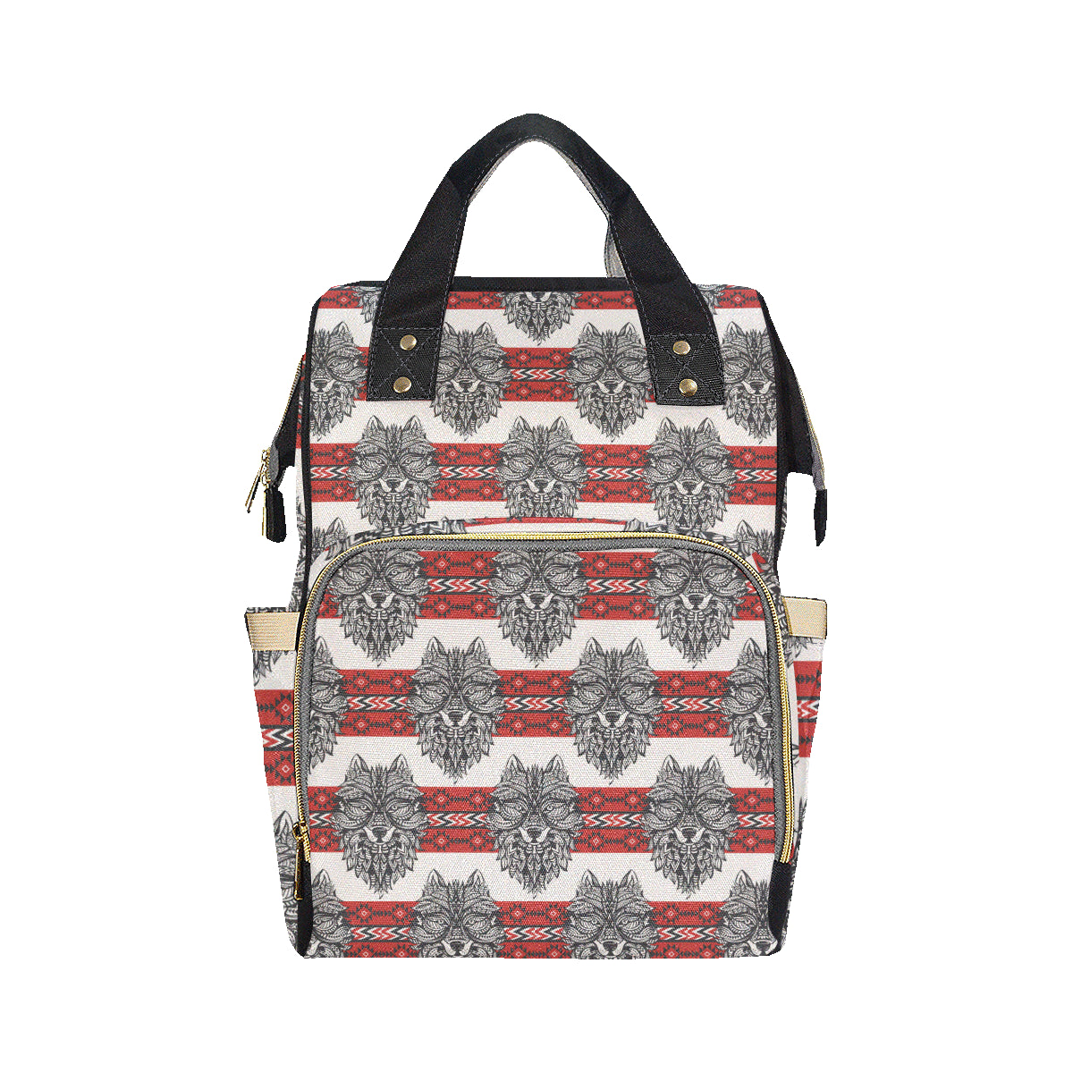 Native Indian Wolf Diaper Bag Backpack
