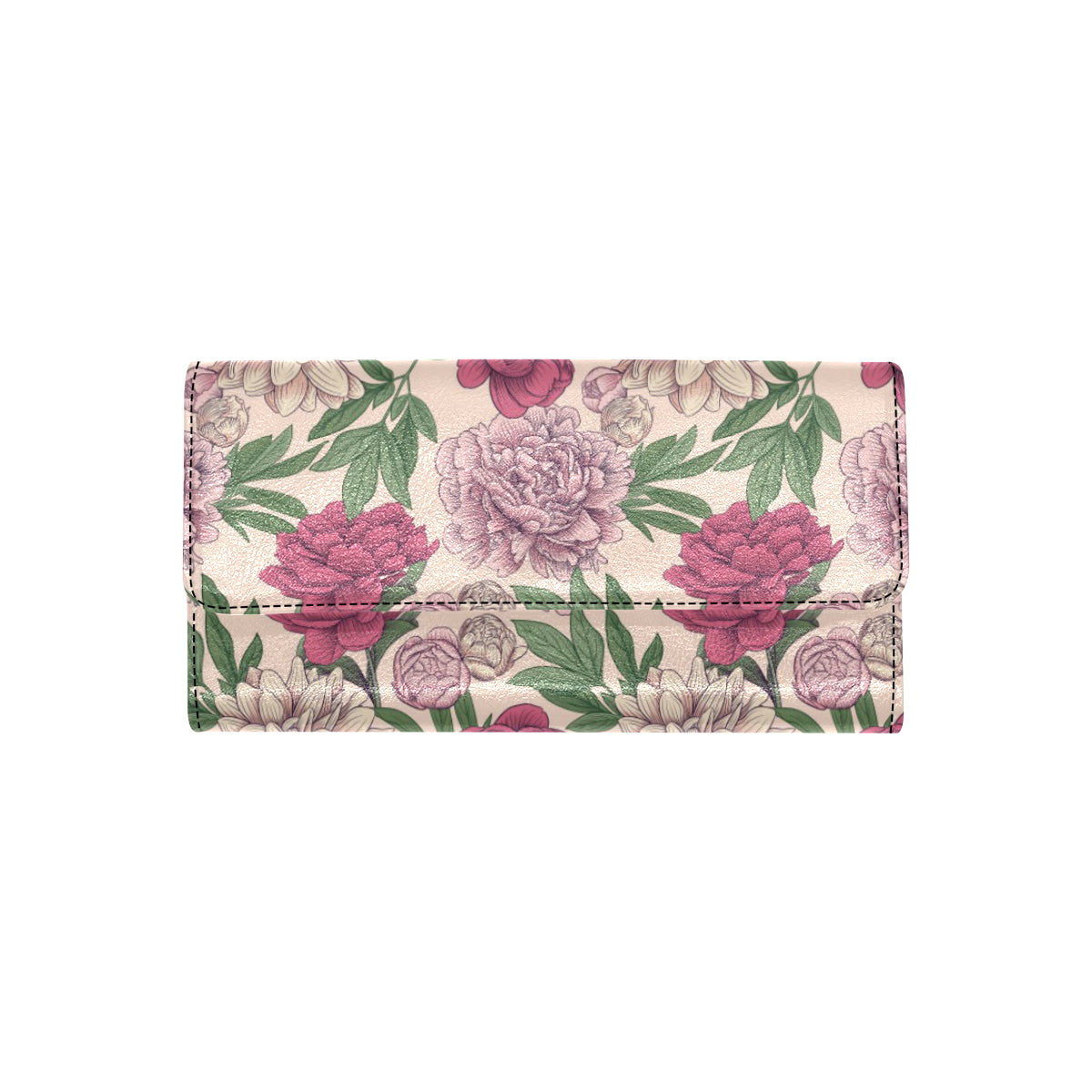 Peony Pattern Print Design A01 Women's Trifold Wallet