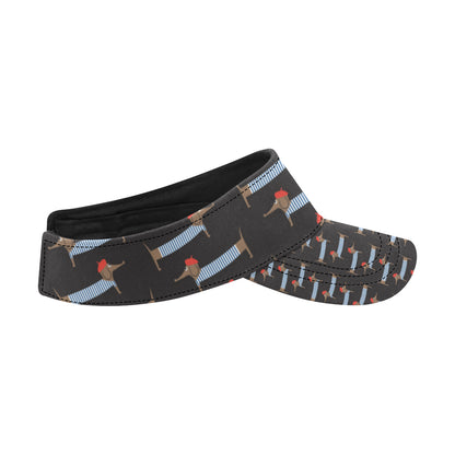 Dachshund Pattern Print Design 04 Unisex Sun Visor