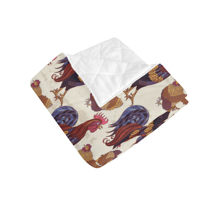 Rooster Pattern Print Design A03 Premium Quilt