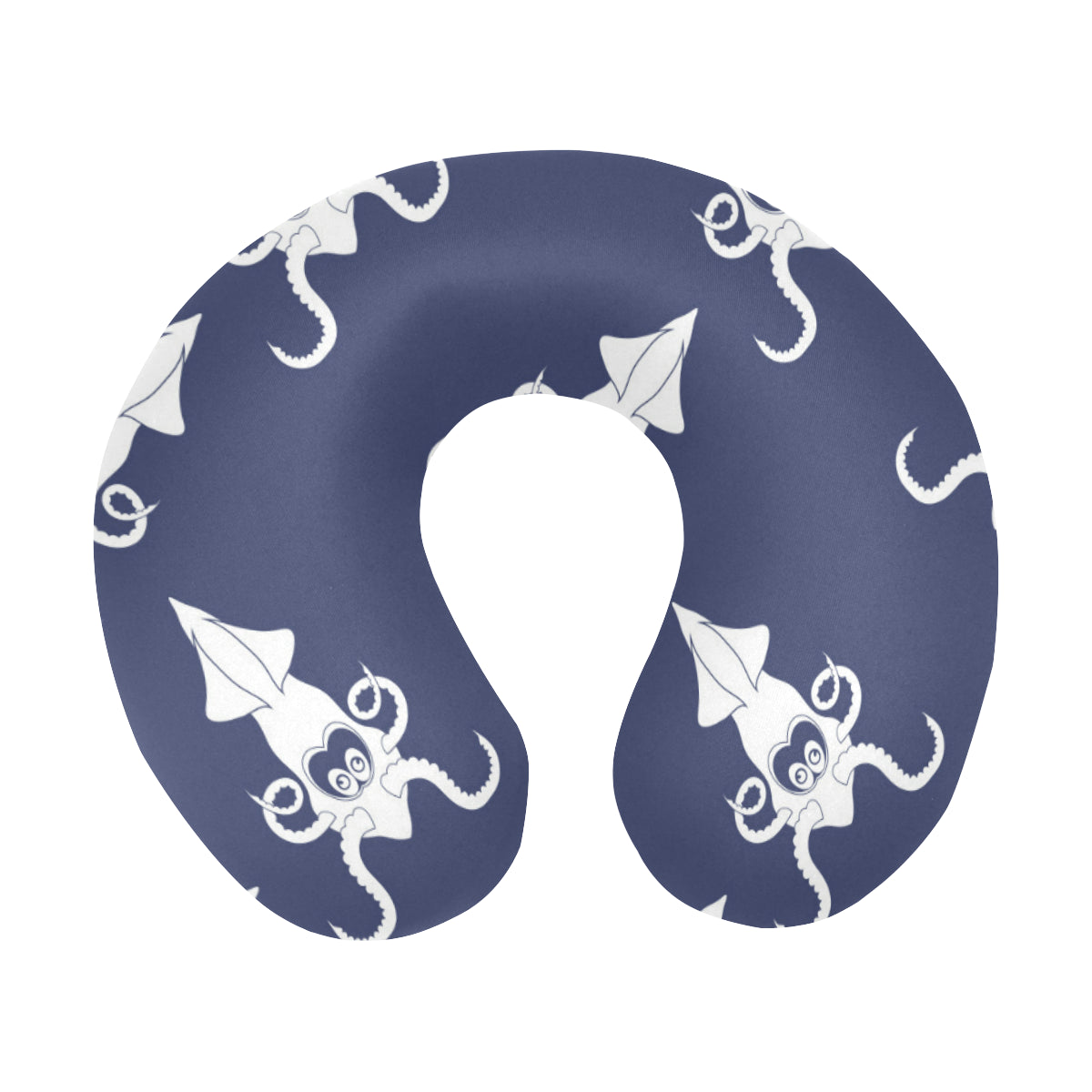 Giant Squid Pattern Print Design 02 U-Shaped Travel Neck Pillow