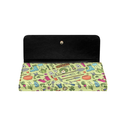Gardening Pattern Print Design G02 Women's Trifold Wallet