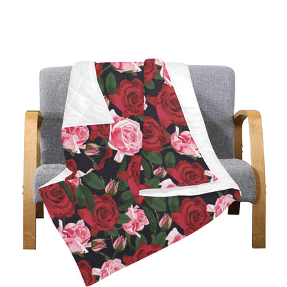 Rose Red Pink Pattern Print Design RO01 Premium Quilt