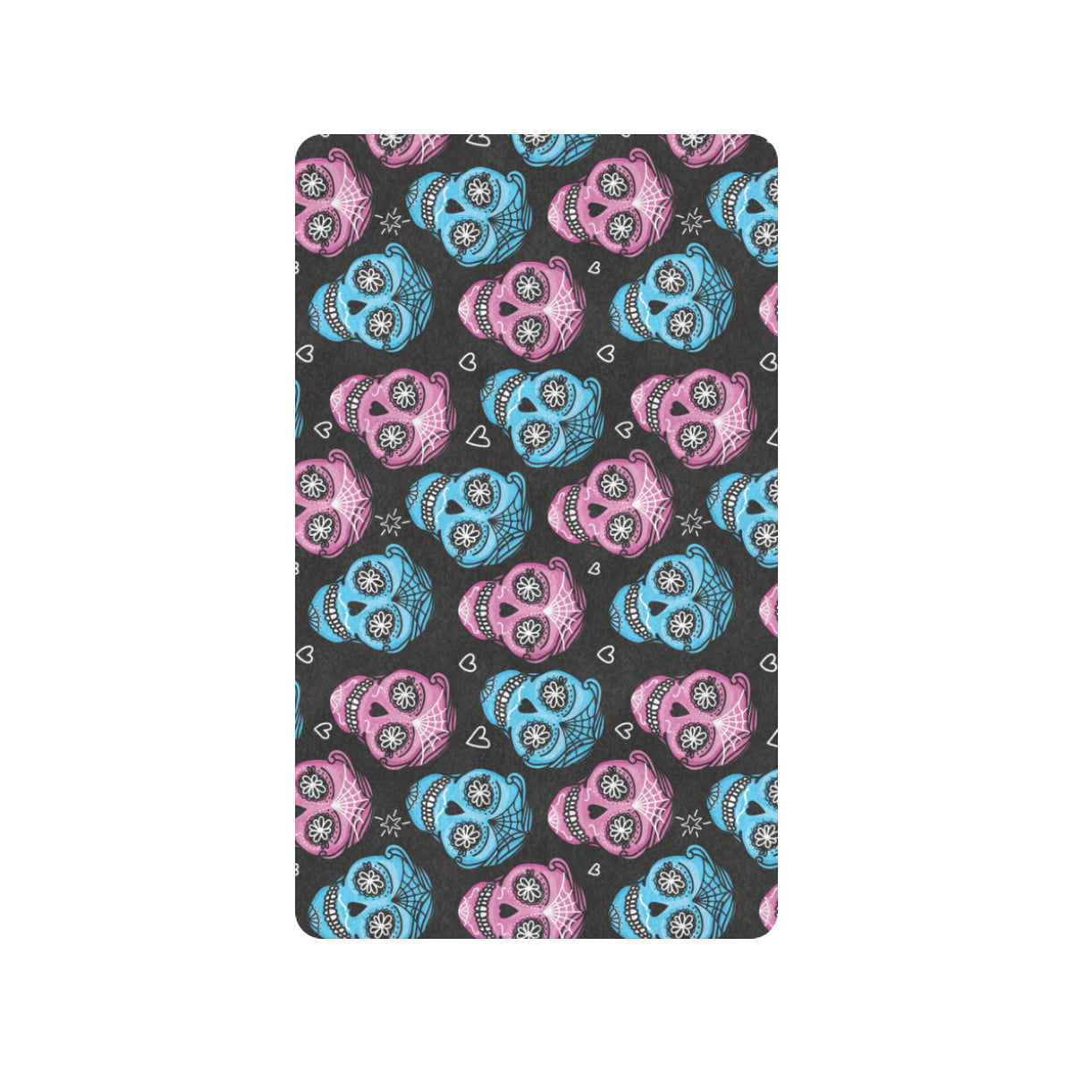 Day of the Dead Skull Print Pattern Rubber Doormat