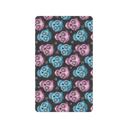 Day of the Dead Skull Print Pattern Rubber Doormat