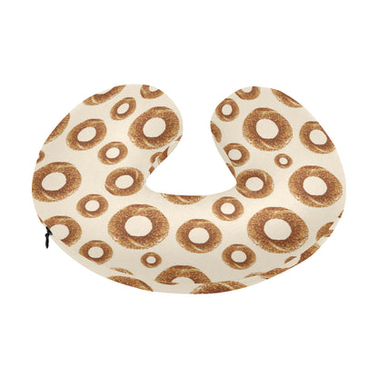 Bagel Pattern Print Design 01 U-Shaped Travel Neck Pillow