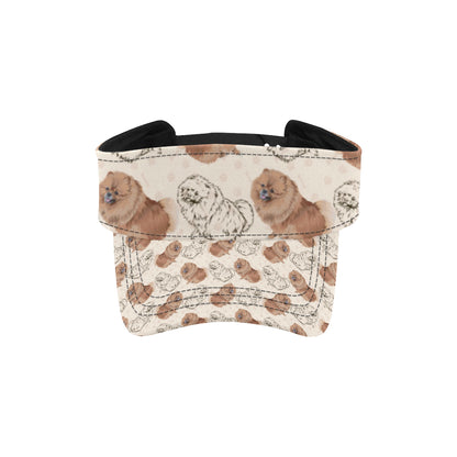 Pomeranians Pattern Print Design A01 Unisex Sun Visor