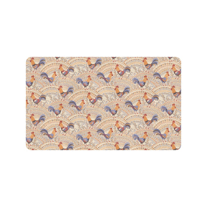 Chicken Boho Style Pattern Rubber Doormat