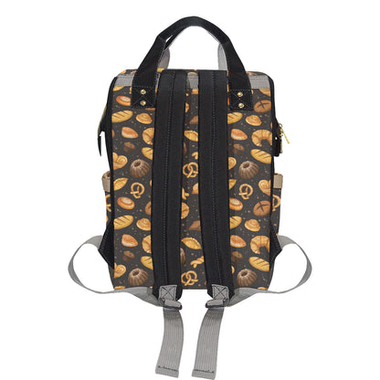 Bread Pattern Print Design 05 Diaper Bag Backpack