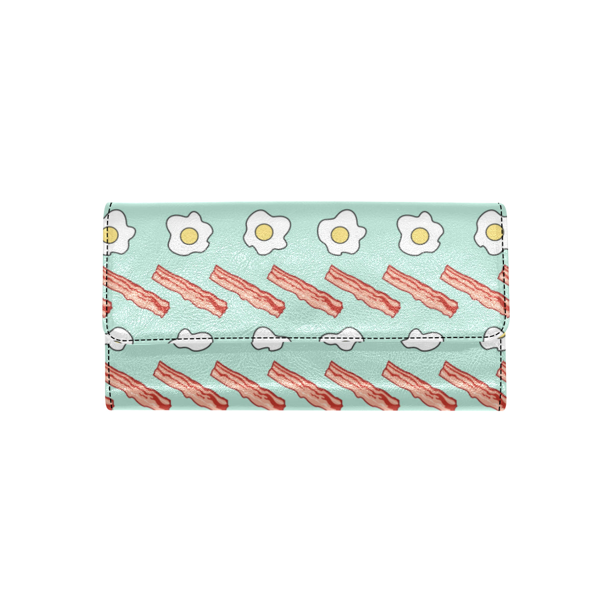 Bacon Sausage Pattern Print Design 01 Women's Trifold Wallet