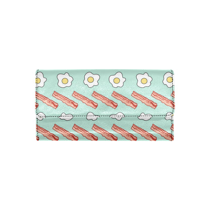 Bacon Sausage Pattern Print Design 01 Women's Trifold Wallet