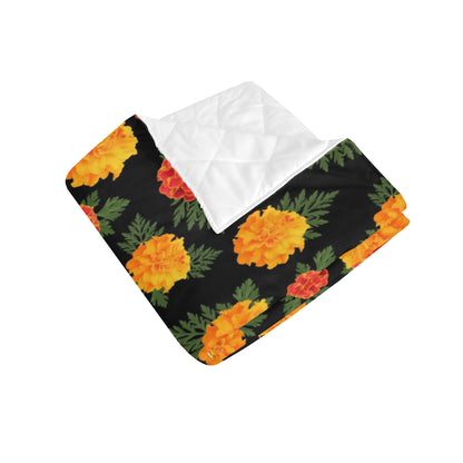 Marigold Pattern Print Design MR05 Premium Quilt
