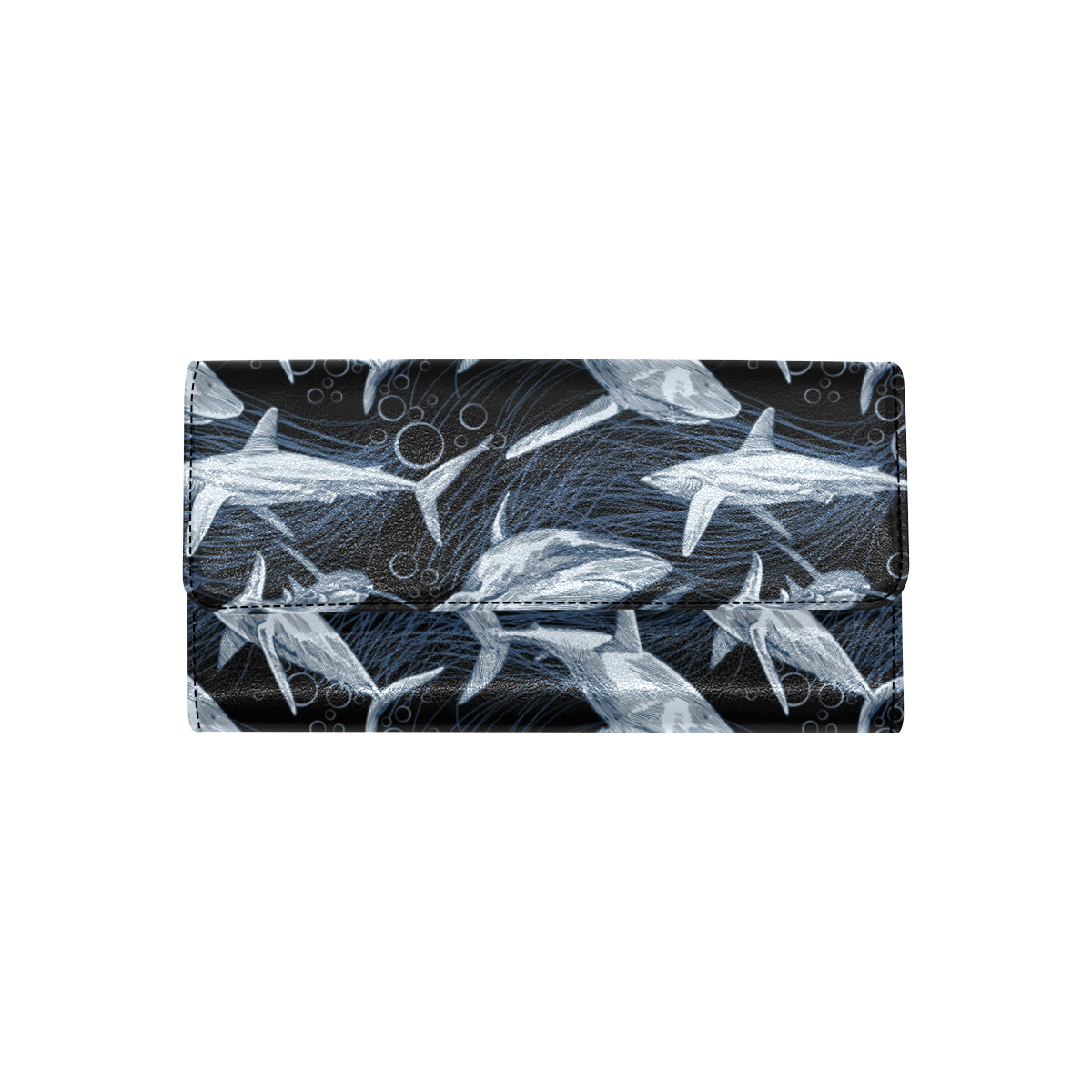 Shark Print Pattern Women's Trifold Wallet