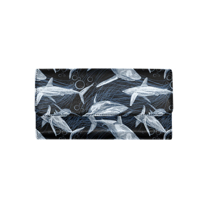 Shark Print Pattern Women's Trifold Wallet