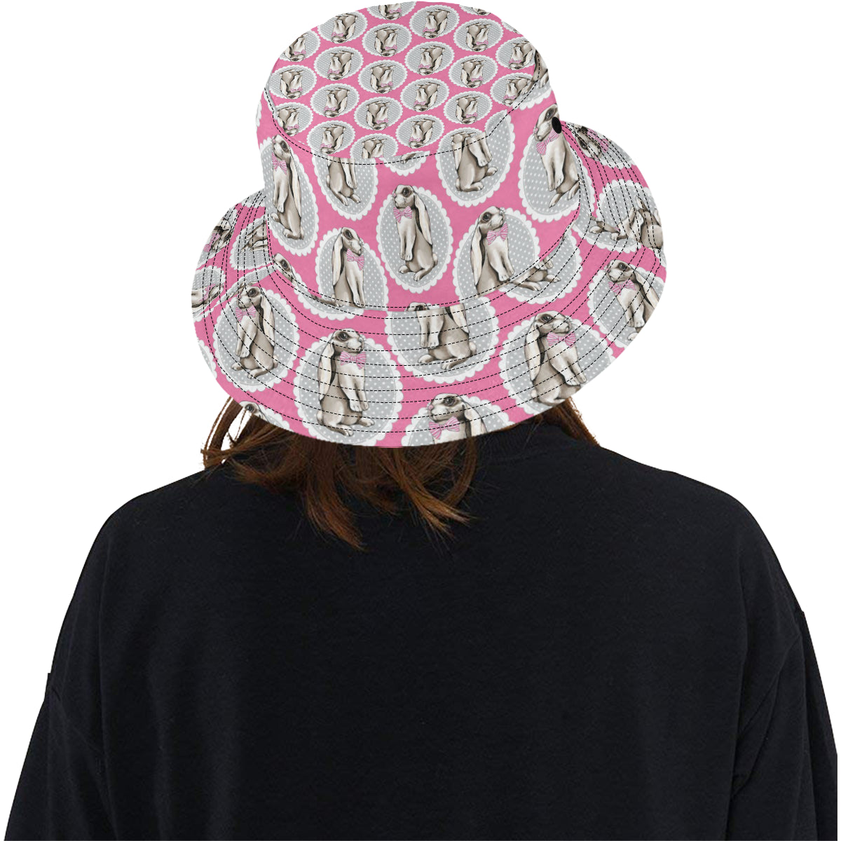 Rabbit Pattern Print Design RB019 Unisex Bucket Hat
