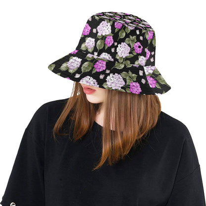 Hydrangea Pattern Print Design HD011 Unisex Bucket Hat