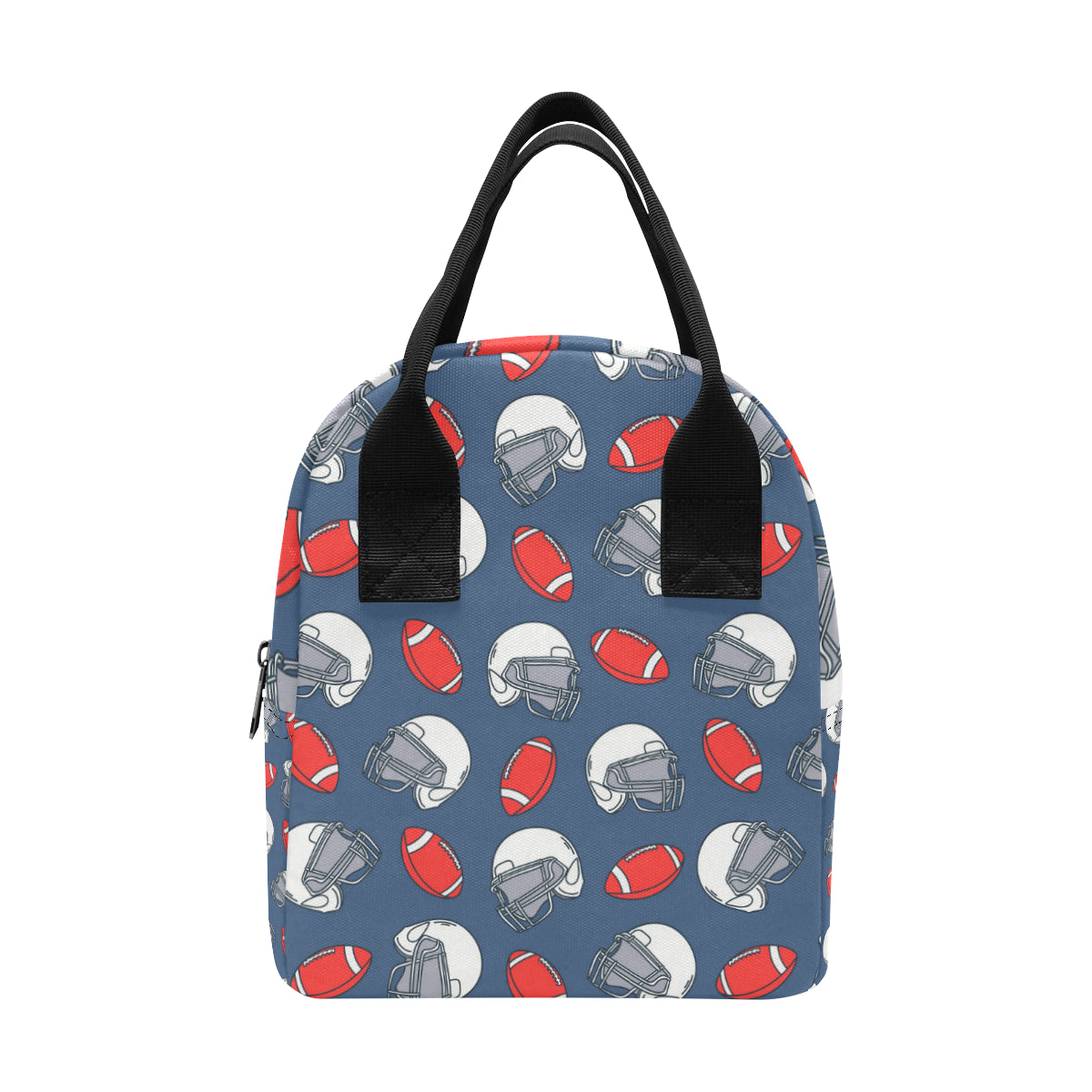 American Football Helmet Design Pattern Insulated Lunch Bag