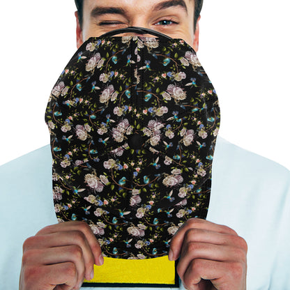 Hummingbird Flower Themed Print Snapback Cap